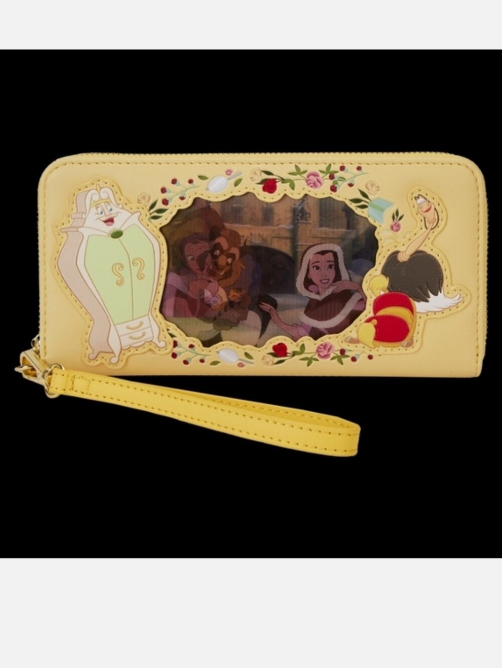 Beauty and the Beast Themed Yellow Wristlet Wallet